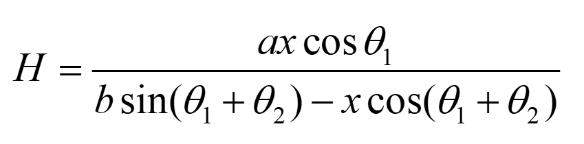 三角測(cè)距斜射公式